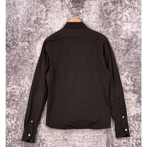 Proper Cloth Shirt Medium Mens Green Pique Long Sleeve Slim Button Down - Picture 3 of 7